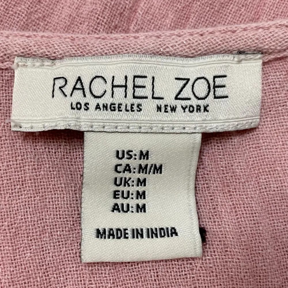 Rachel Zoe Boho Pink Embroidered Flared Sleeves Top - Image 10