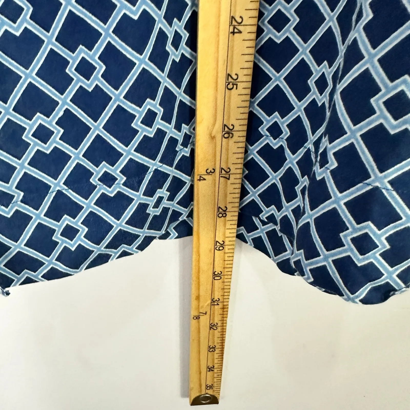 Brooks Brothers 346 Womens S Blue Geometric‎ Print Tunic Top 3/4 Sleeve Preppy - Image 3