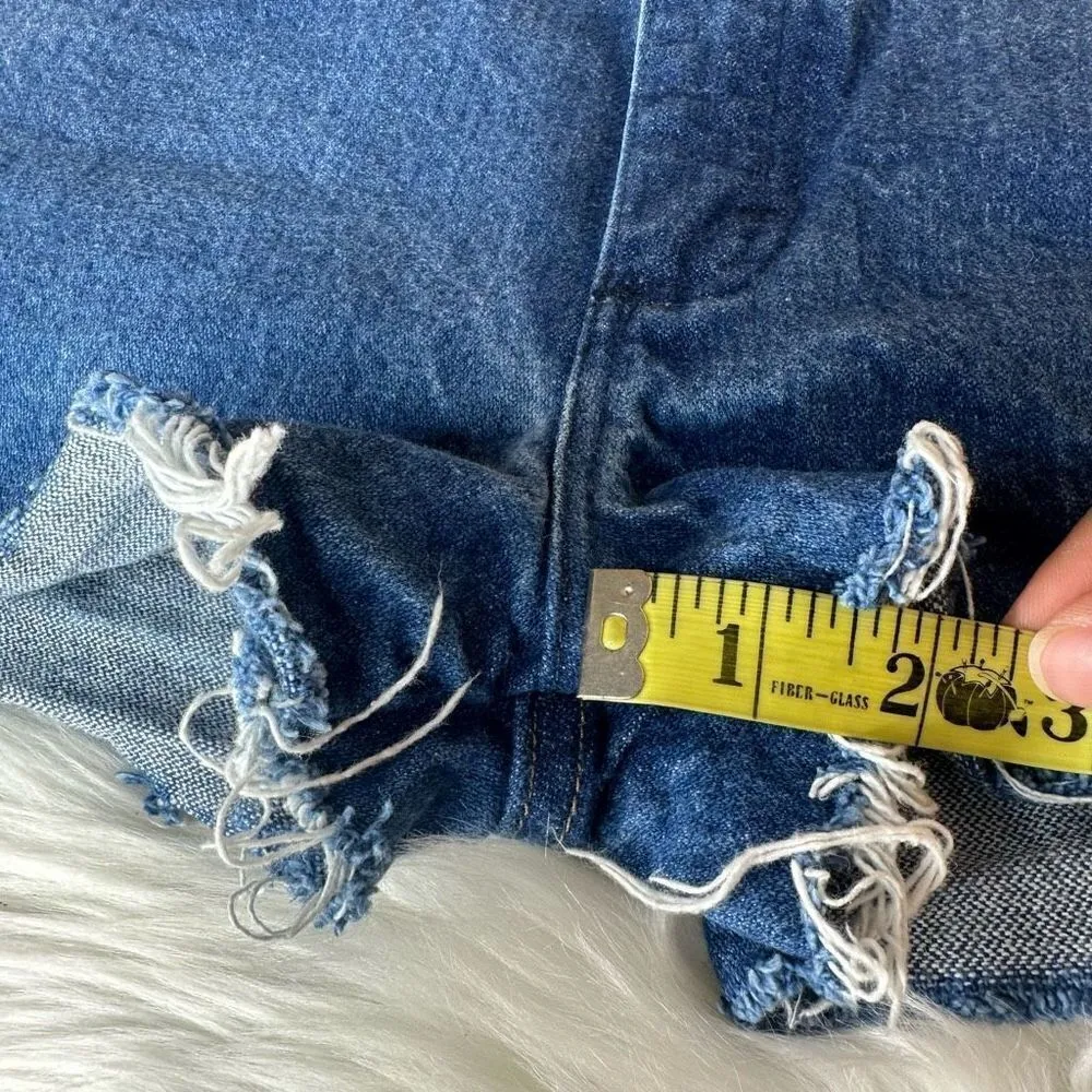 Wrangle Vintage Super High Waist Cut Off Jean Shorts Size 32 - Image 9