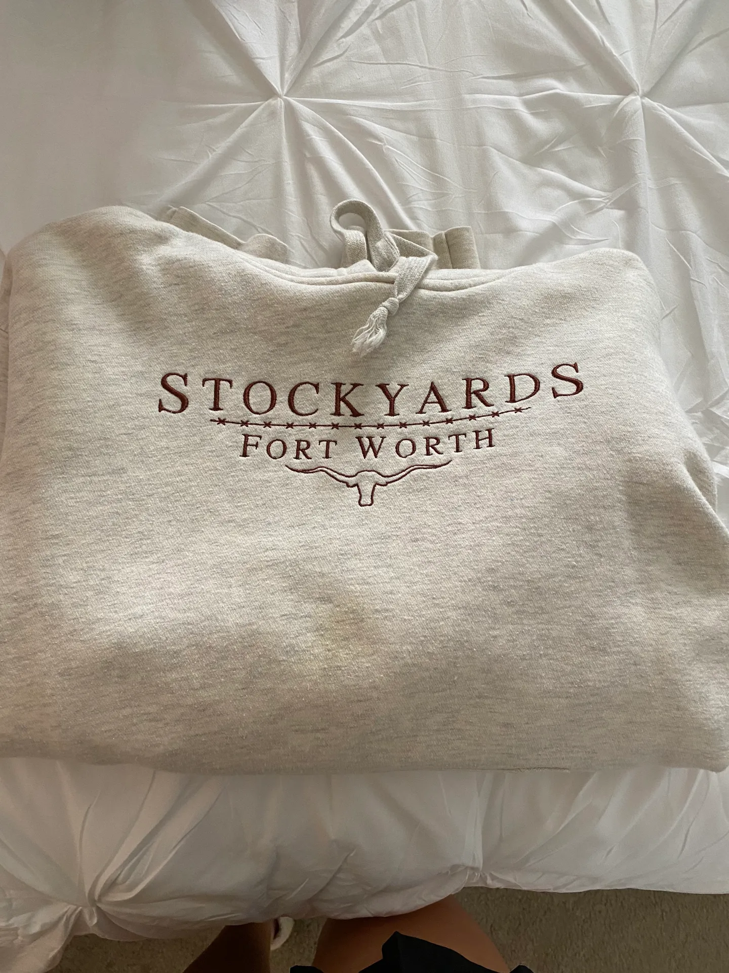 Texas Stockyards Hoodie White Size L - Image 2