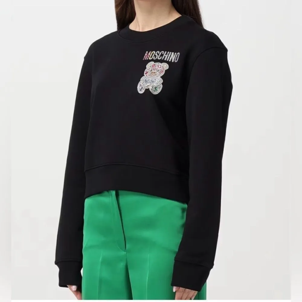 Moschino Couture Black Sweatshirt With Logo
Print(Size Small/42) - Image 2