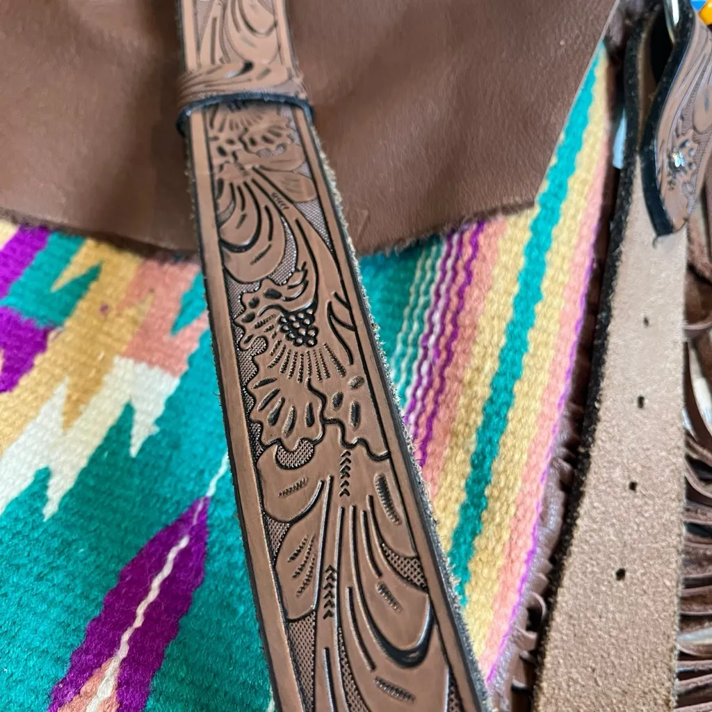 Doc & Dolly Handbags Leather Boho Saddle Blanket Cross Body Western Purse Green - Image 12