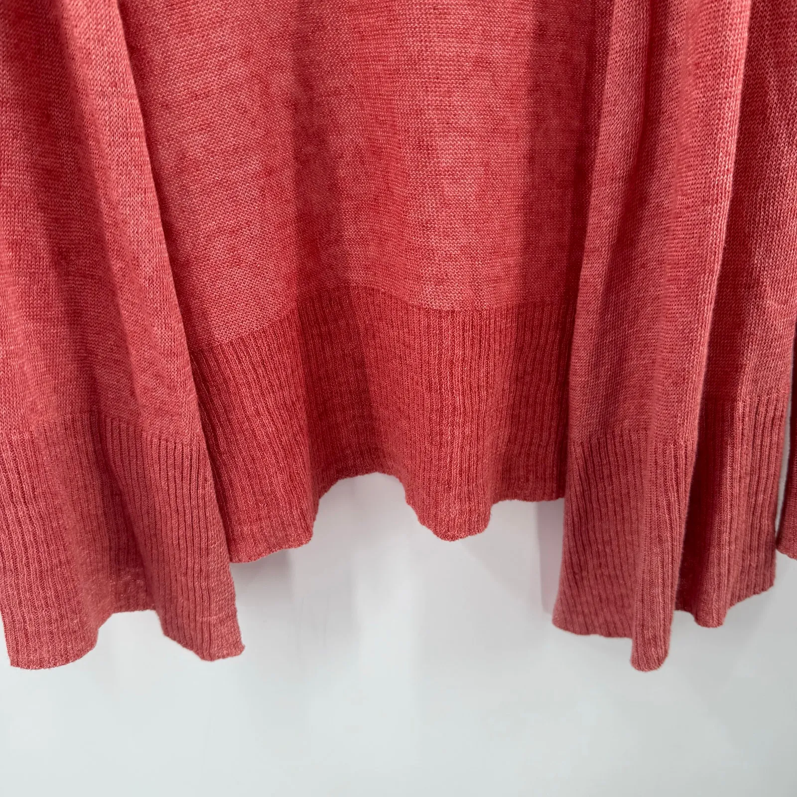 Eileen Fisher Cardigan Women's Small NEW 100% Italian Linen Coral/Salmon NWOT - Image 9