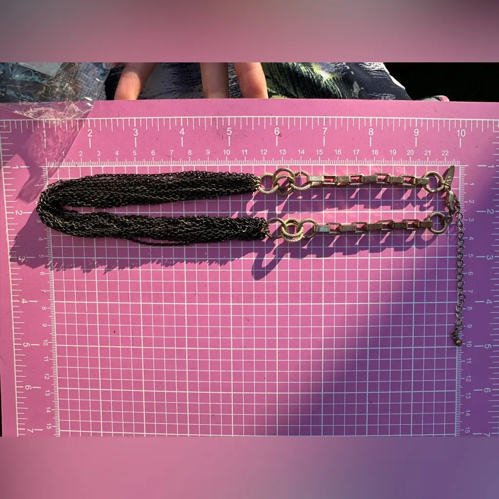 NY Collection Multi Layered Necklace Square Chain Link Gold Tone 18+3" New In🎁 - Image 7