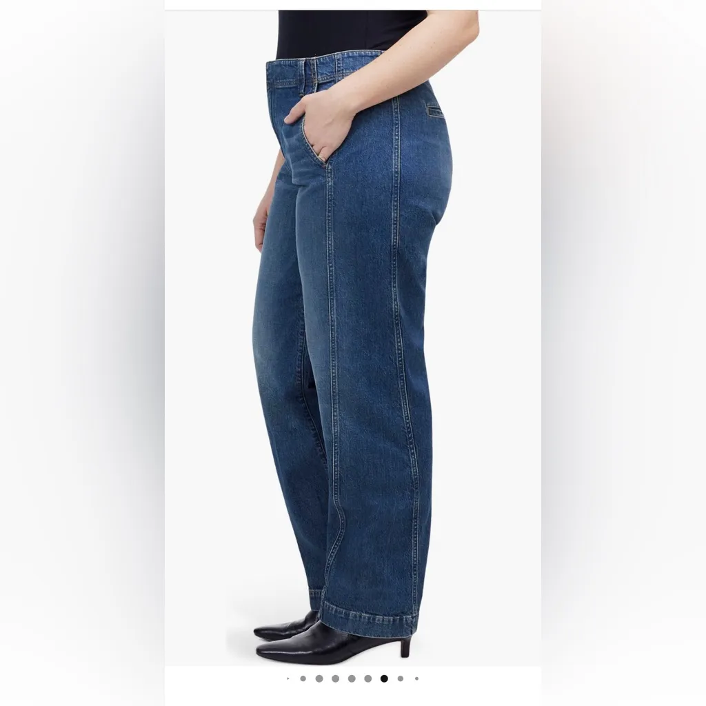 Madewell High-Waist Jeans Tapered Denim Trousers nwt 29 barrel style - Image 14