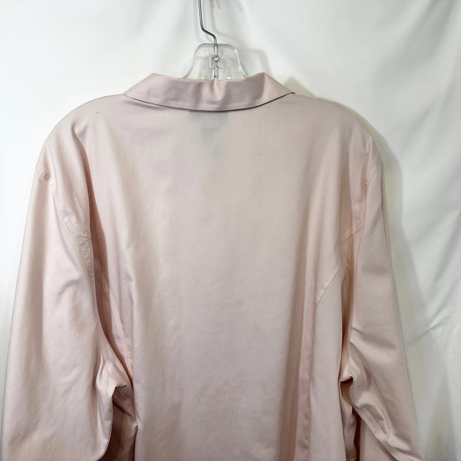 Catherines Plus Size 26/28 Top 3X Pink No Iron Button Up Shirt Long Sleeve 1762 - Image 5