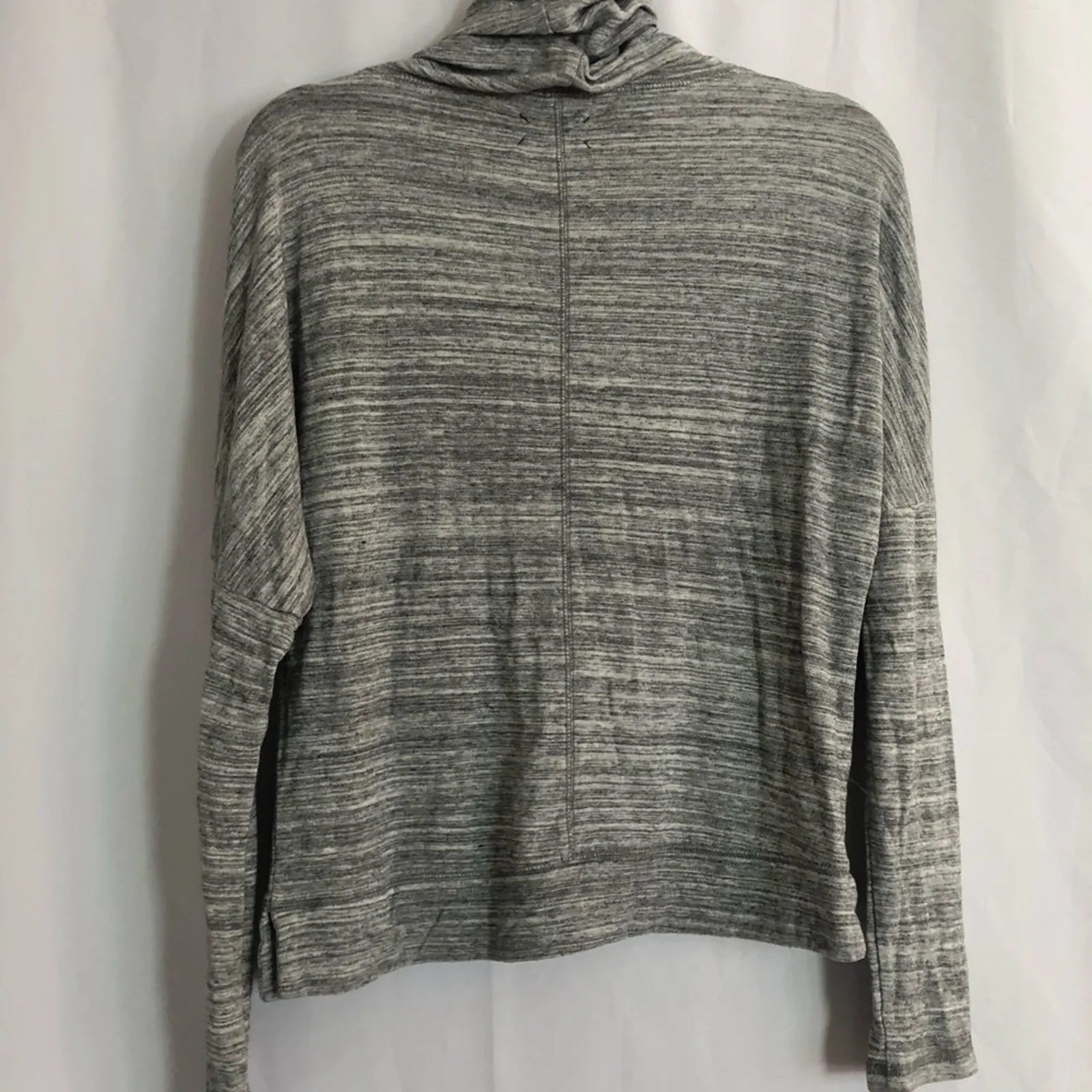 Lou & Grey Heathered Grey Funnel Neck Sweater Womens XS Casual Athletic Cozy - Image 7