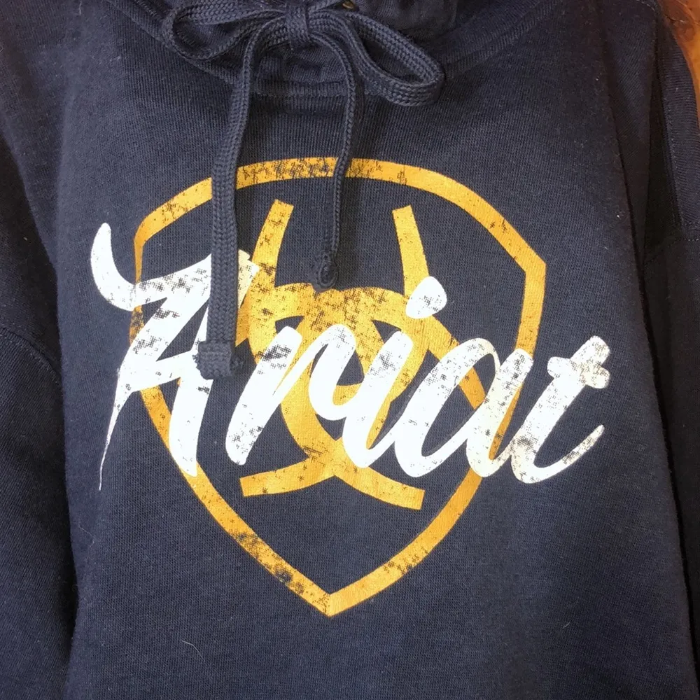 Ariat REAL Shield Logo Hoodie navy eclipse large NWOT country cowgirl western​ - Image 5