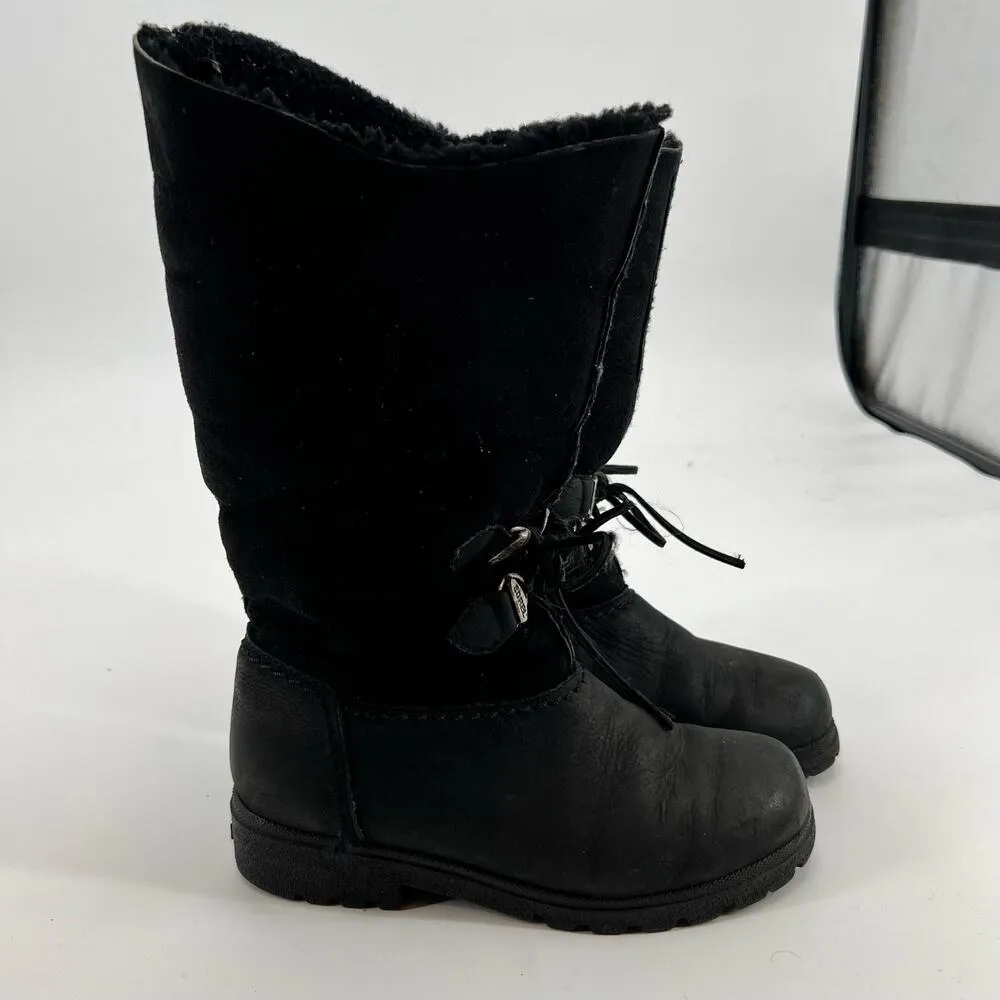 Sorel black winter boots front tie waterproof fleece interior women size 7.5 - Image 2