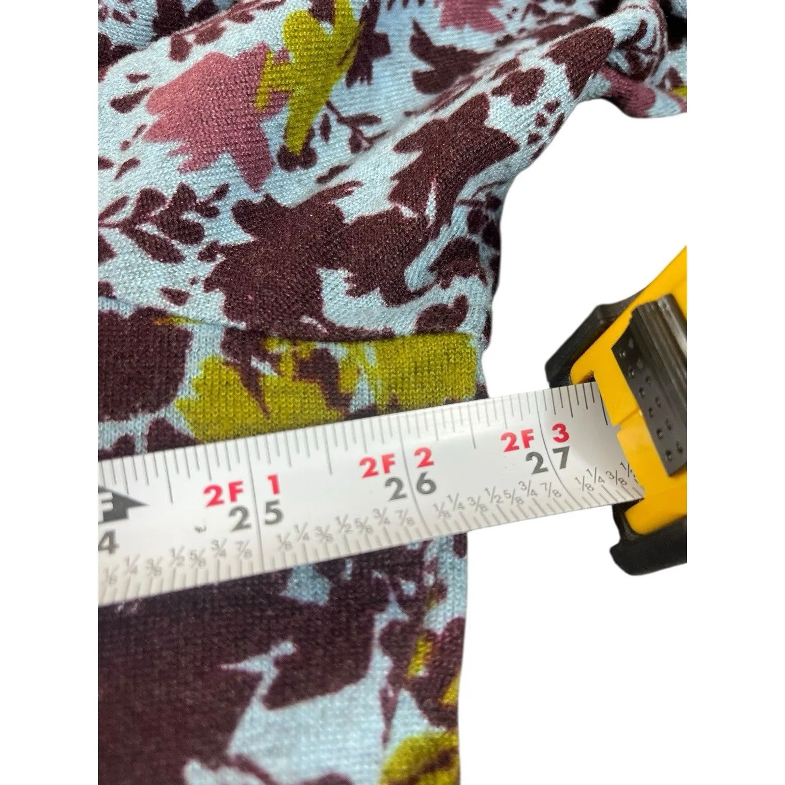 LOGO Lori Goldstein 2X Floral Print Shawl V-Neck Tunic Top Burgundy Blue Pockets - Image 12