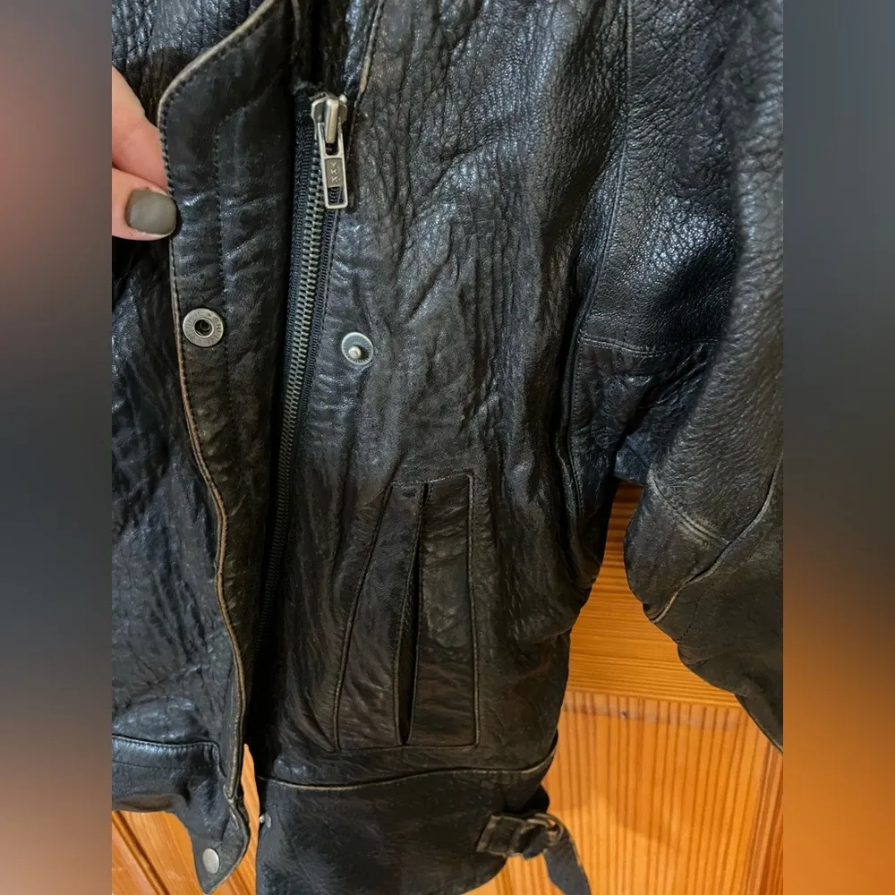 Marc Buchanan Pelle Pelle Vintage Animal Print 80’s Genuine Leather Jacket Black Size 6 - Image 16