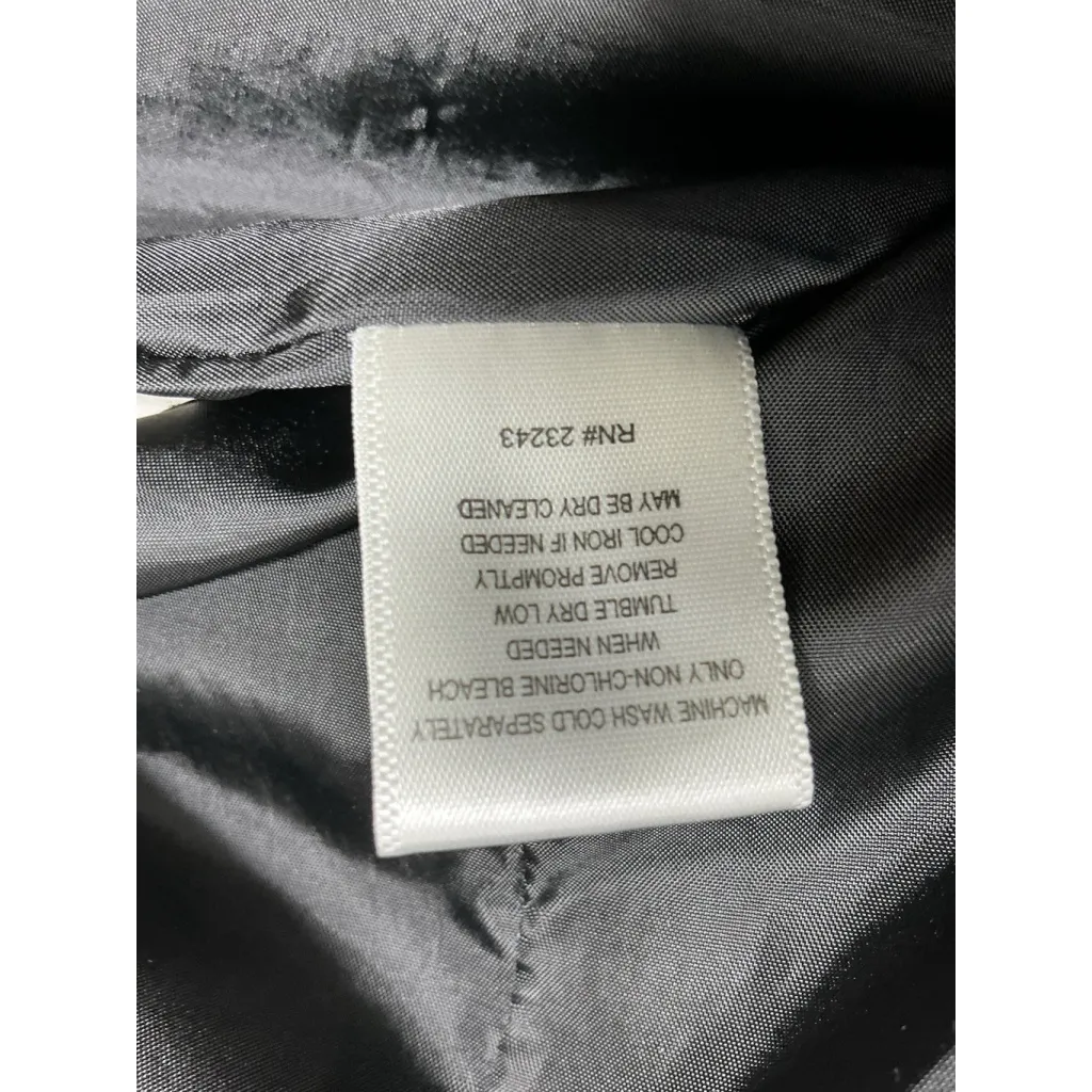 Womans New York & Co Button Up Knee Length Rain Coat XL Black Lined Excellent - Image 5