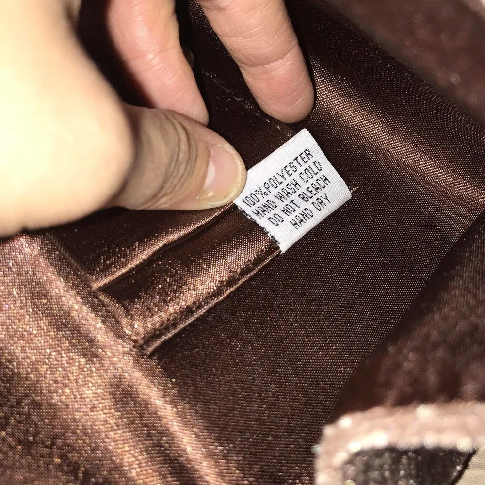 Vtg Lapis Velvet Clutch With Jewel Embellishment Chain Strap - Image 6