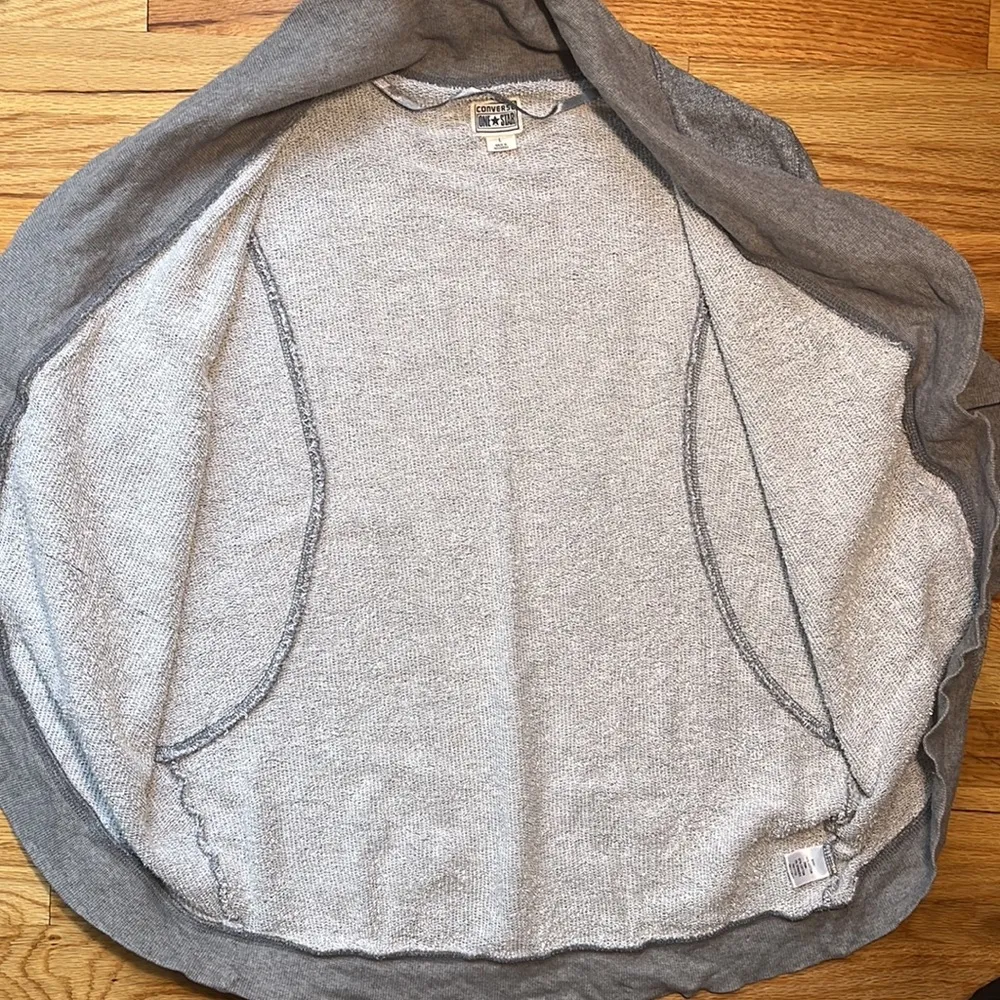 Converse Women’s Sweatshirt Drape Front Cardigan Size L - Image 9