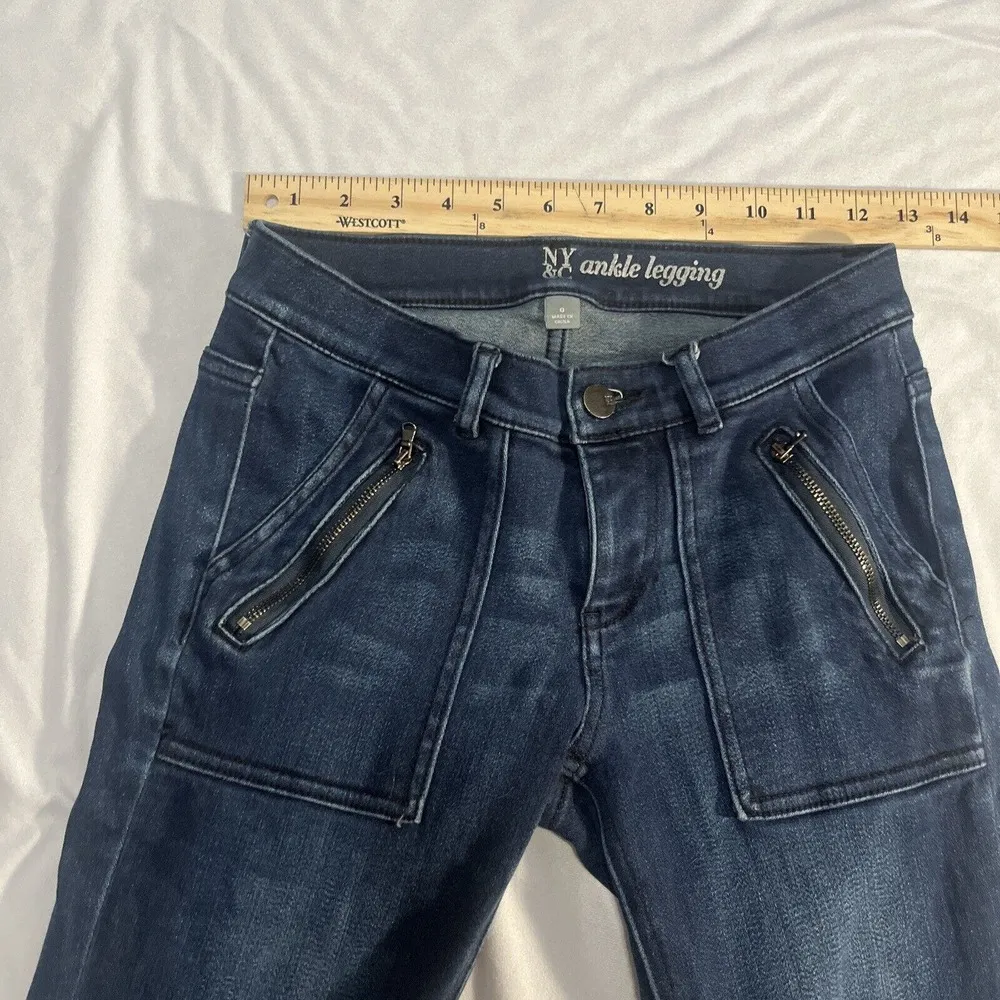 New York & Company Dark Wash Ankle Leggings Sz 0 - Image 8