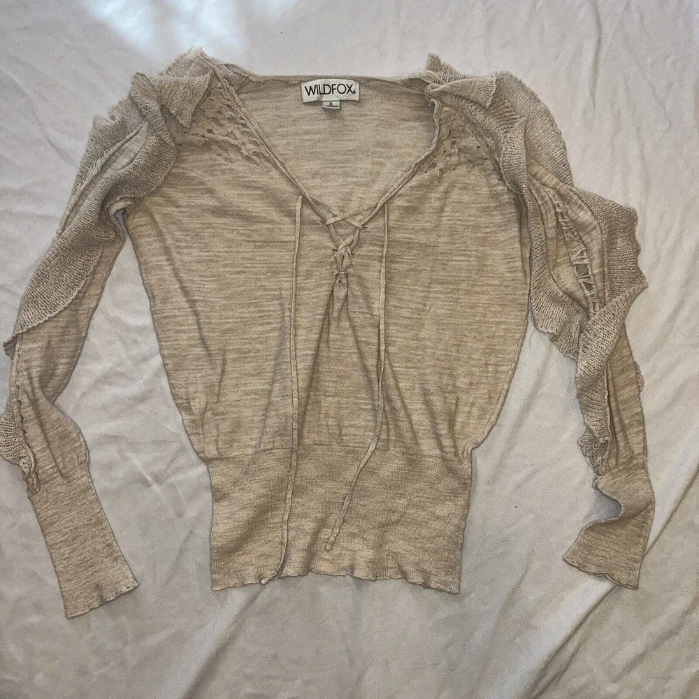 Wildfox S Small‎ Knit Livia Long Sleeve Distressed Blouse - Image 4