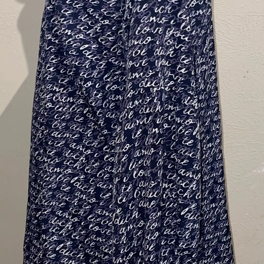 Cabi Women's Te Amo Navy Multi Love Blouse Puffy Long Sleeve Style 5336 Size S - Image 7