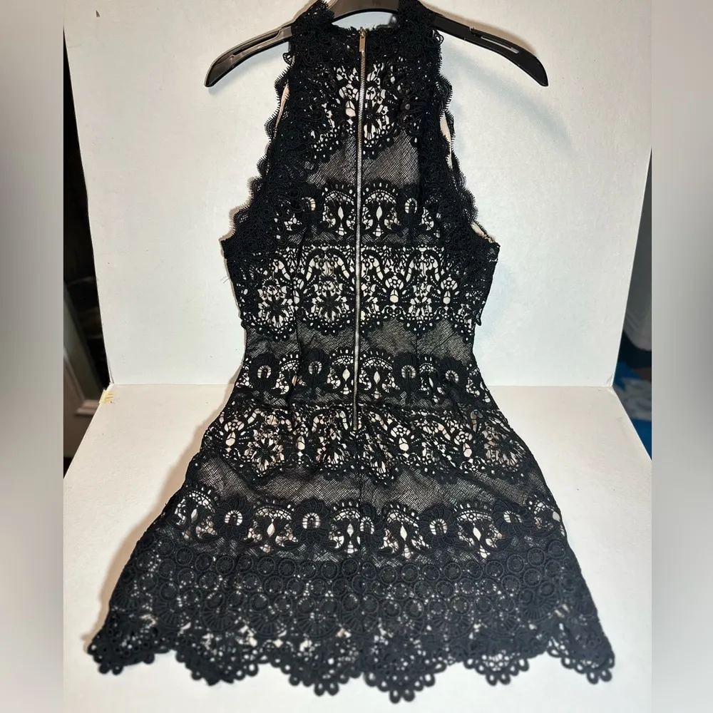 Karen Millen Petite Guipure Lace Woven Halter Mini Dress casual classic stylish - Image 6
