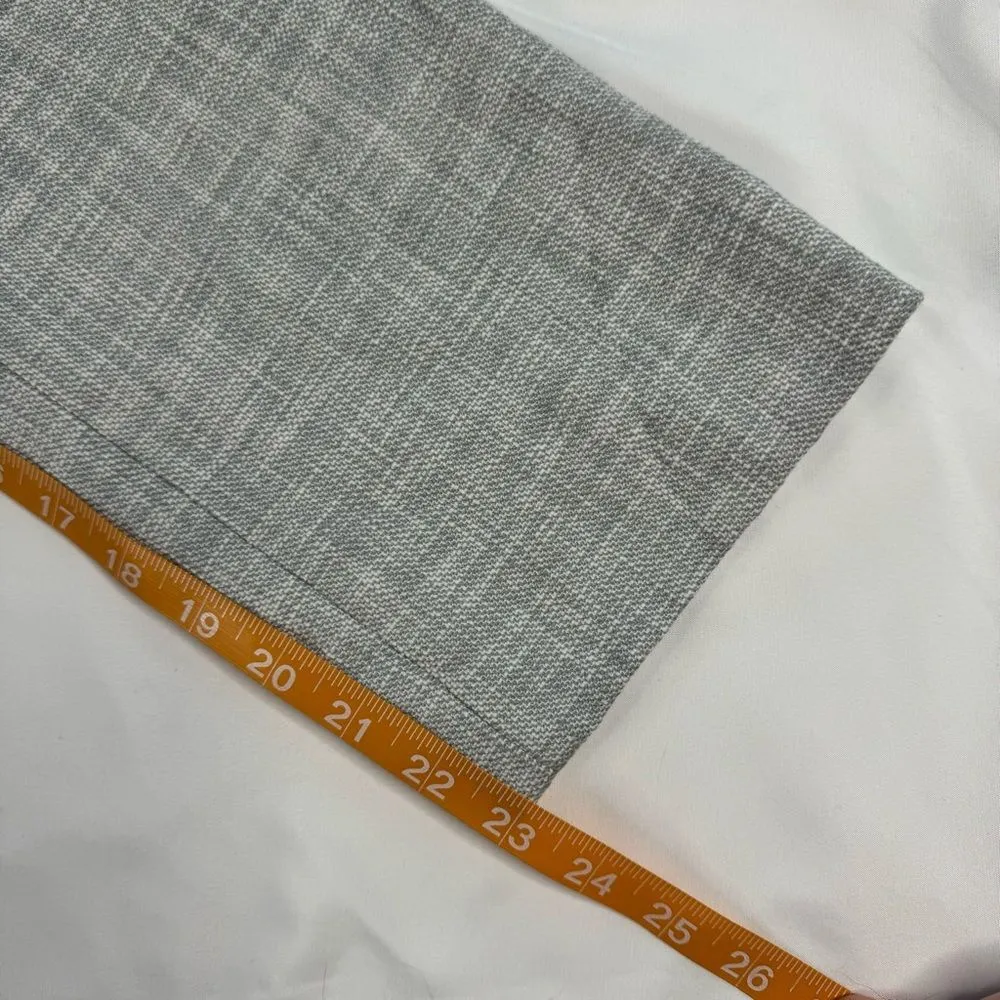 Rebecca Taylor Size 6? Dove Grey Slub Straight Cotton Blend Cropped Pant Office - Image 10