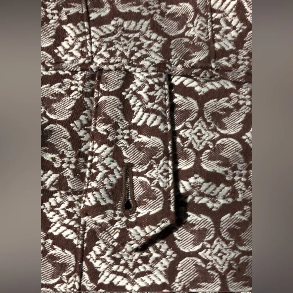 Elegant Brown Patterned Women's Blazer Size XS - Image 8