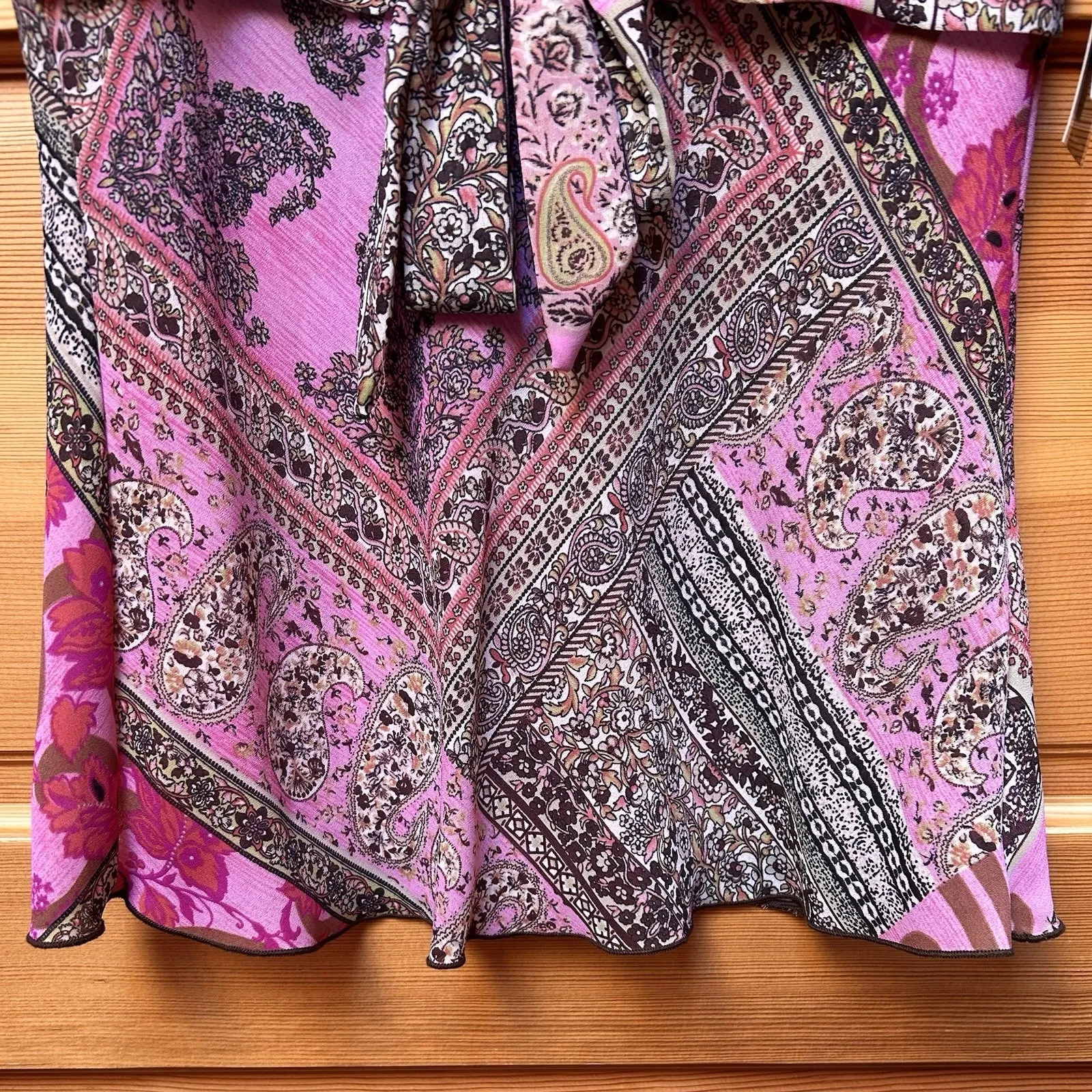 NEW Vintage Y2K Women's Small Pink Patchwork Babydoll Sheer Top WhimsiGoth Fairy - Image 4