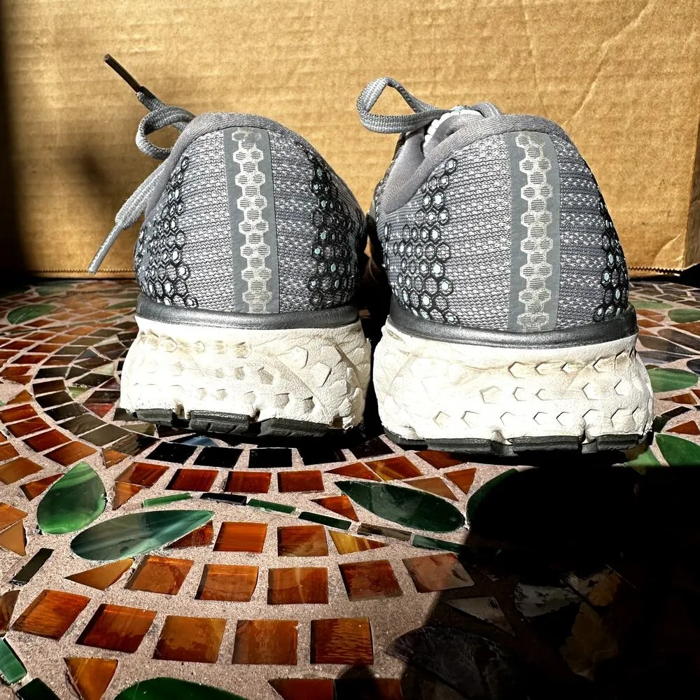 Brooks Glycerin 17 Running Shoes Lace Up Synthetic Mesh Gray Aqua Ebony 8B - Image 5