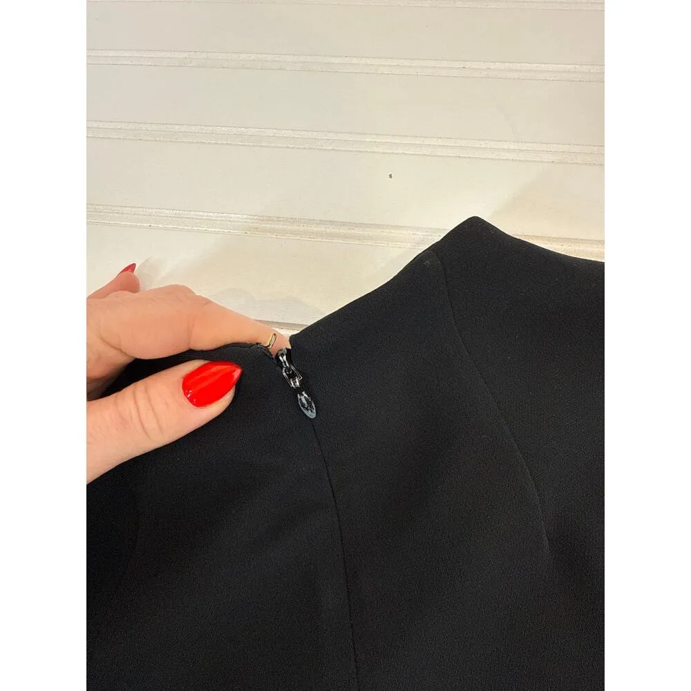 Theory Black Mini Dress High Neck Long Sleeve Shift Career Workwear Size 4 - Image 6