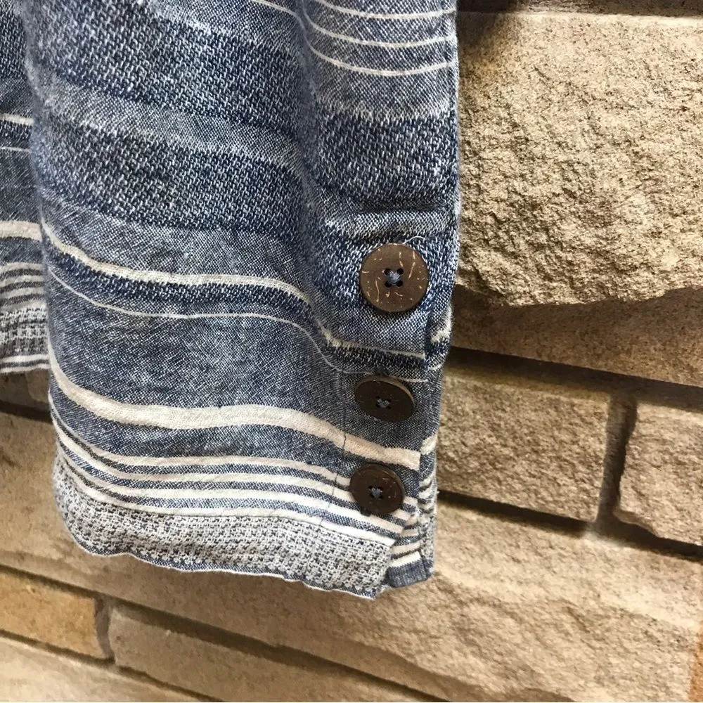 Carve Designs River Tank Top Cotton Linen Blend Blue chambray white xl - Image 8