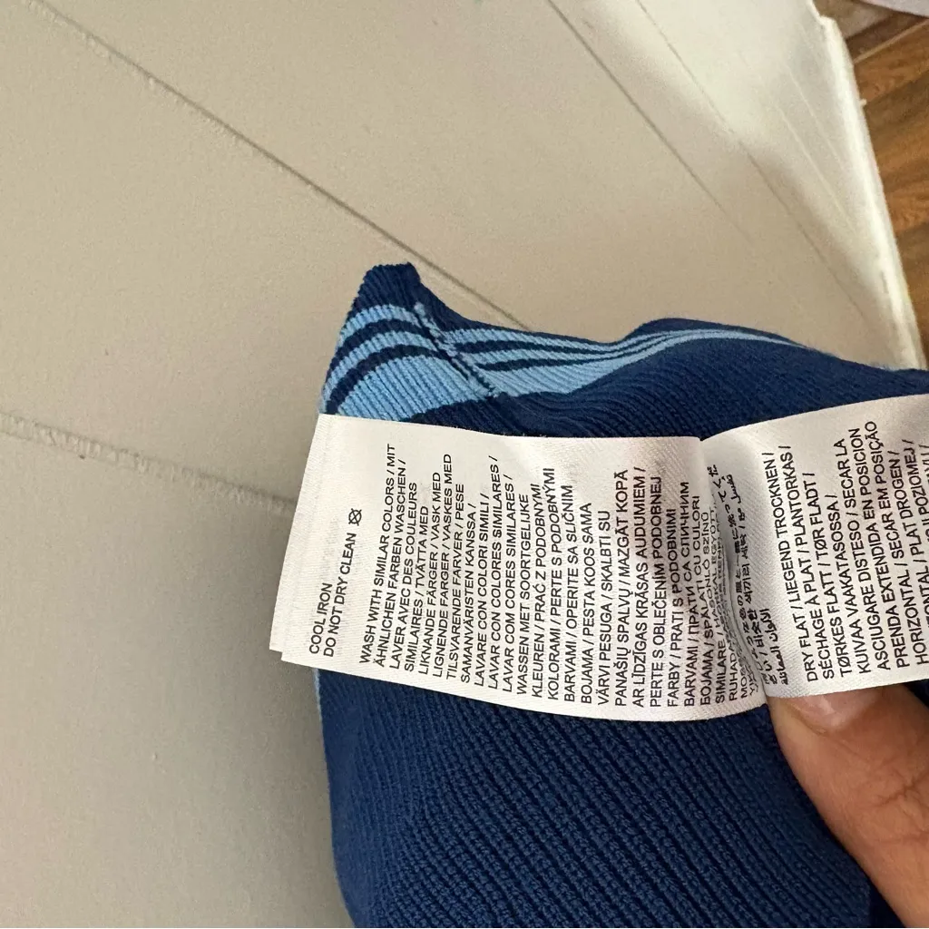 J.Lindeberg Frida Striped Knit Skirt Navy Blue Tennis Style Mini Size undefined - Image 7