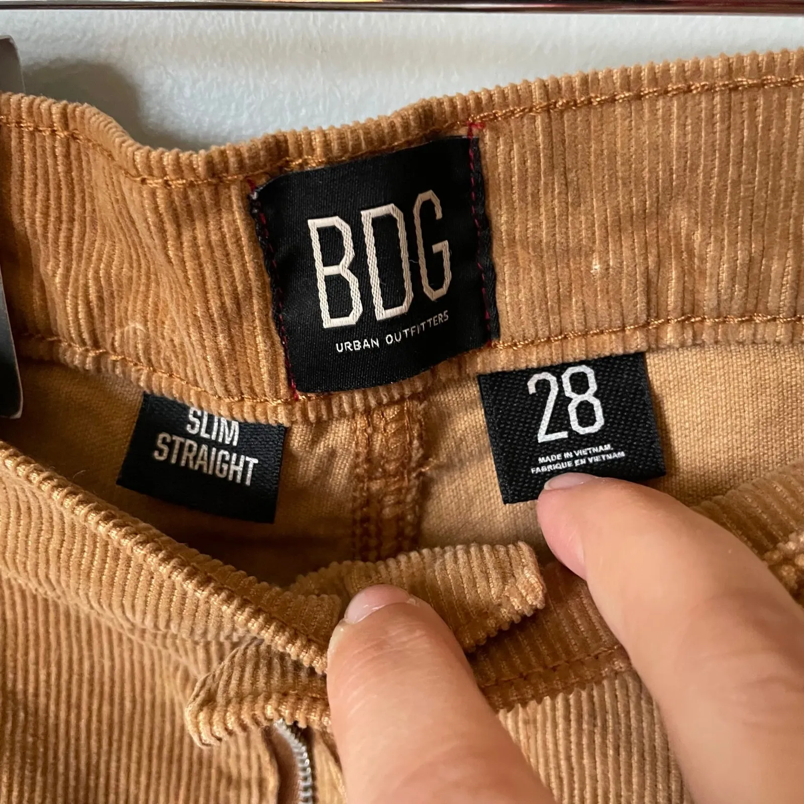 BDG Urban Outfitters Corduroy Carpenter Pants Brown Slim Straight Fit Size 28 - Image 8