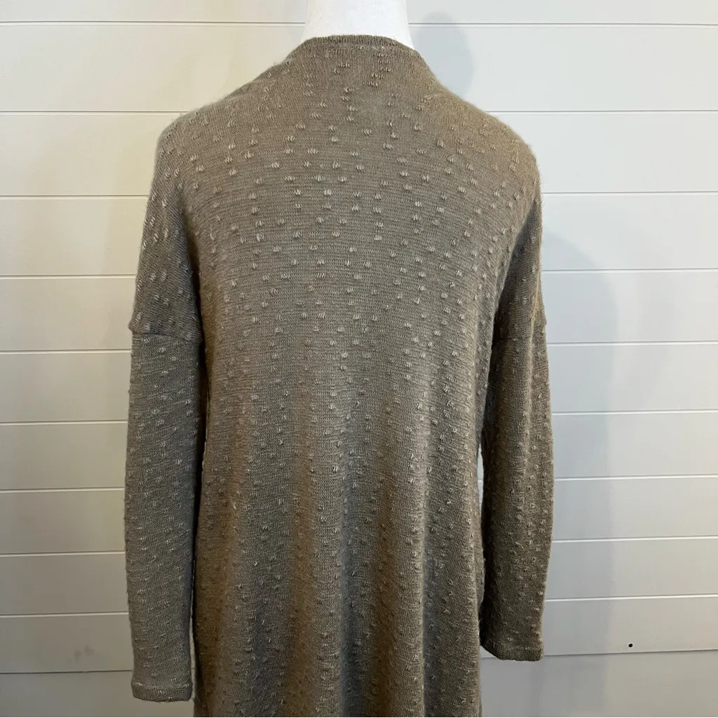 Women’s Clean Girl Open-Front Cardigan Taupe Popcorn Style Neutral Minimalist S - Image 4