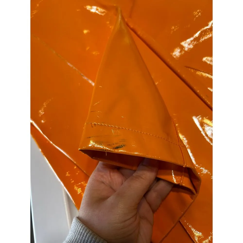 The Ragged Priest Orange Faux Patent Leather Straight Leg Pants - Image 5