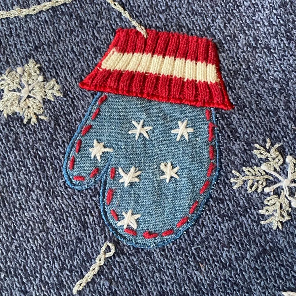 Bobbie Brooks women's large winter embroidered zip up stretchy sweater vest - Image 8