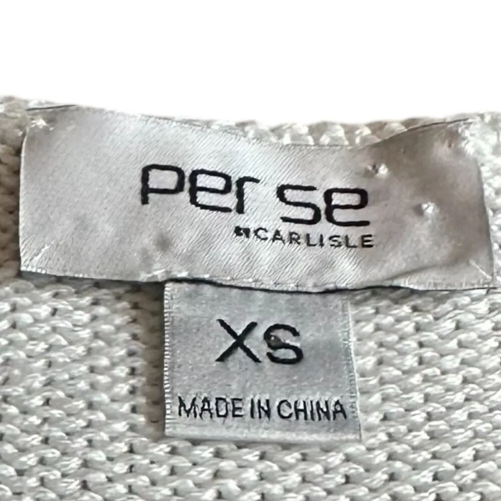 Per Se by Carlisle White Woven Pullover Sweater Cutout Sleeves Size XS NWT - Image 12