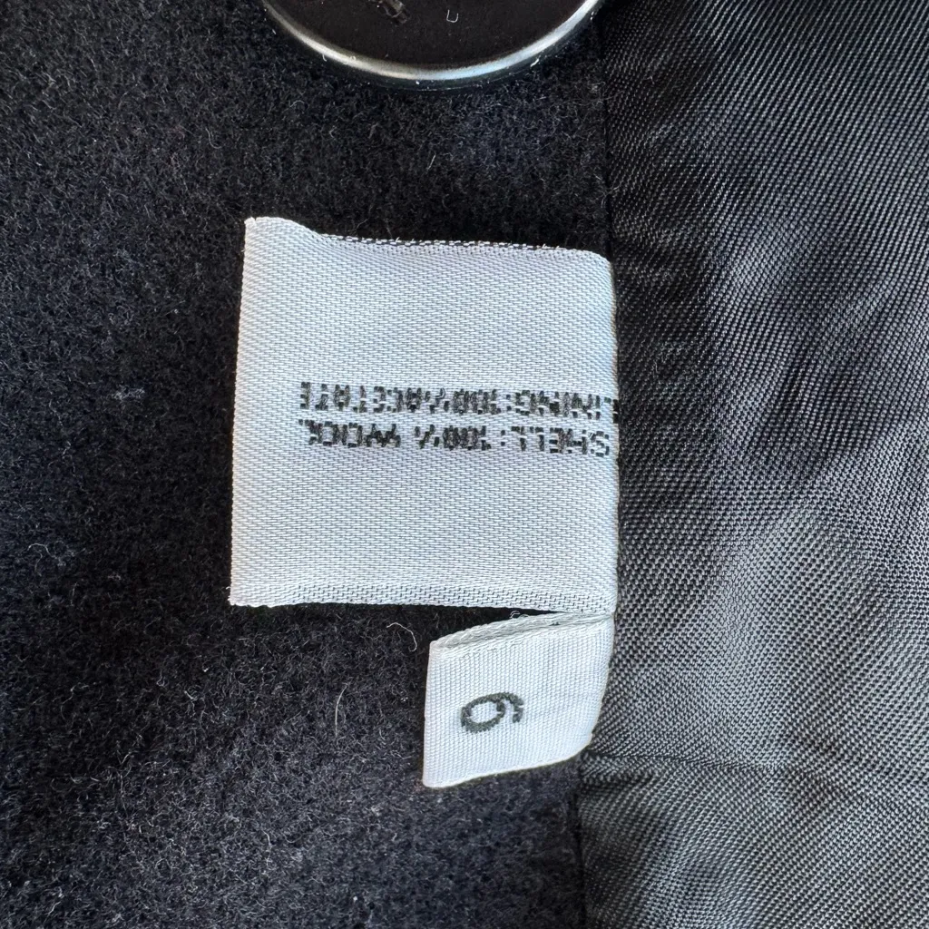 Vintage Forecaster of Boston Black Wool Peacoat Trench Coat Size 6 - Image 6