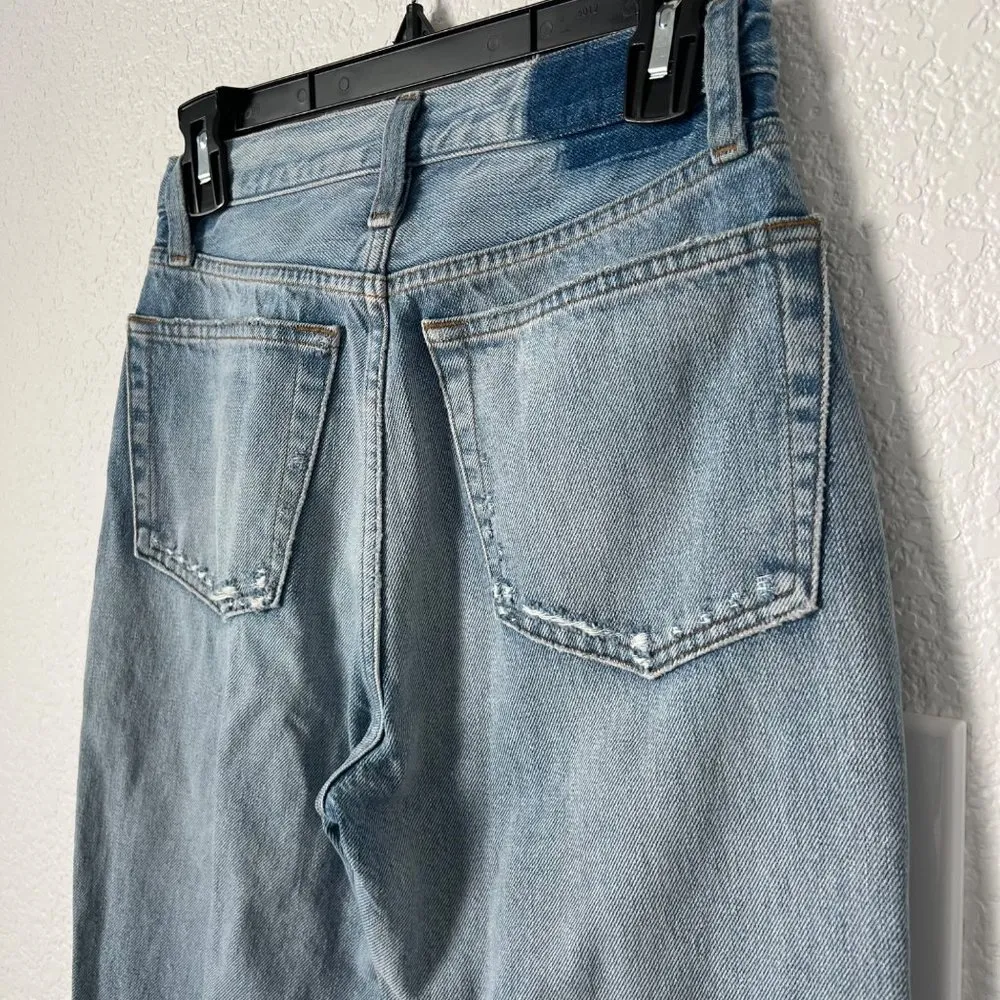 NEW RE/DONE HIGH RISE STOVE PIPE RIGID WASH JEANS SZ 26 - Image 5