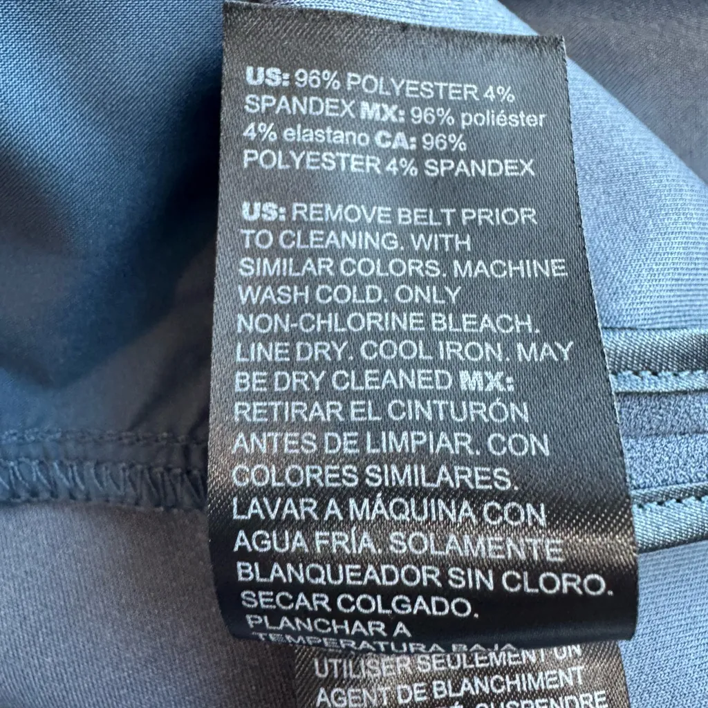 WHBM Slate Blue Slip On Belted Blazer Jacket Size 12 - Image 13