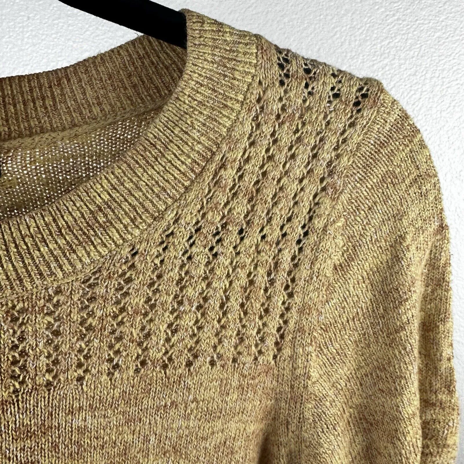 Banana Republic Factory Women's Short Sleeve Marled Sweater Yellow Size XS - Image 8