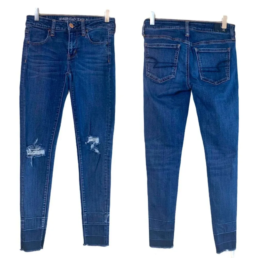 American Eagle Women's Jeans AEO Distressed Skinny Ankle Jegging Size 2 Short - Image 2