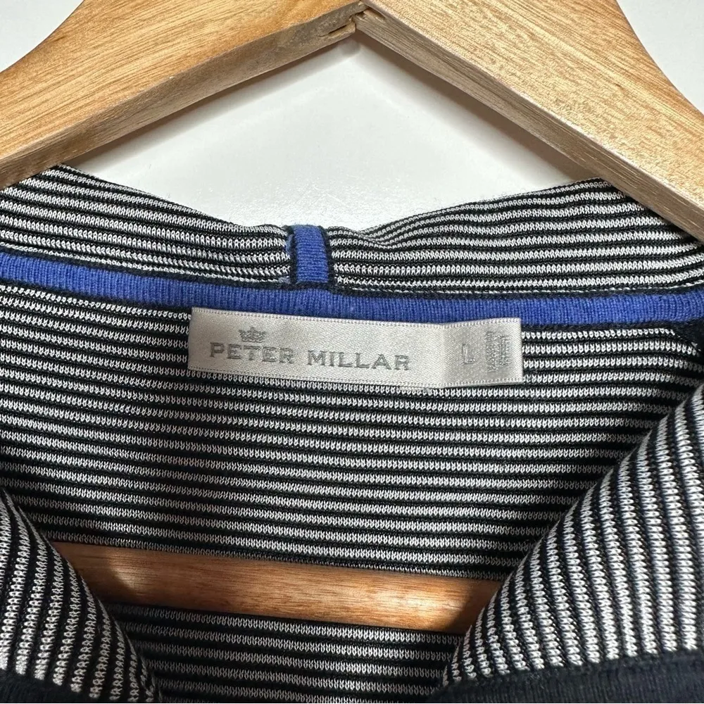 Peter Millar Women’s Navy Quilted Zip Up Hooded Sweatshirt Size Large - Image 7