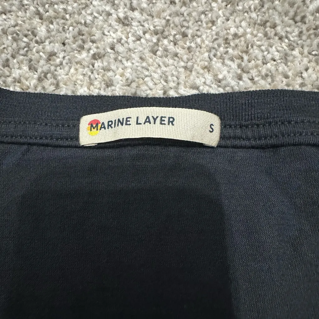 Marine Layer Black V-Neck Short Sleeve Tee - Image 3