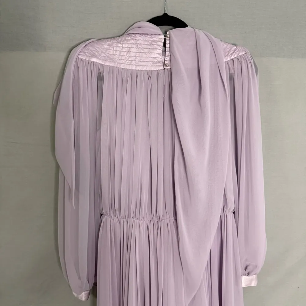Vintage Lorraine Beauchamp Lavender Chiffon Dress Small Old Hollywood Dynasty Purple - Image 9