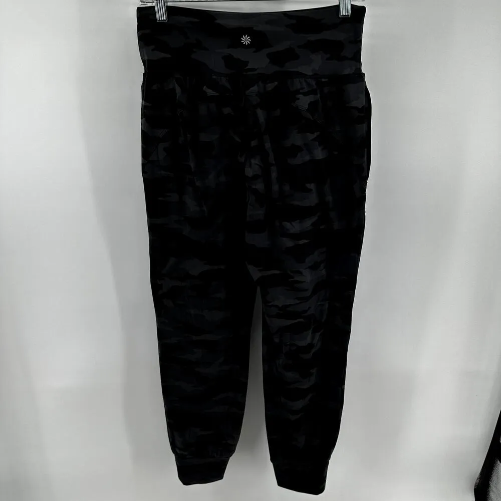 Athleta Salutation Jogger Camo UPF 50+ Powervita High Waisted Black Gray Medium - Image 7