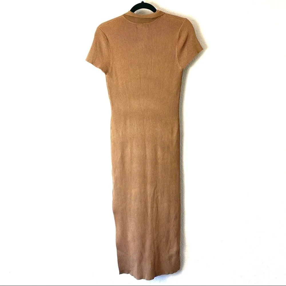 House of Harlow Camel Brown Bodycon Sweater Dress Size Medium - Image 3