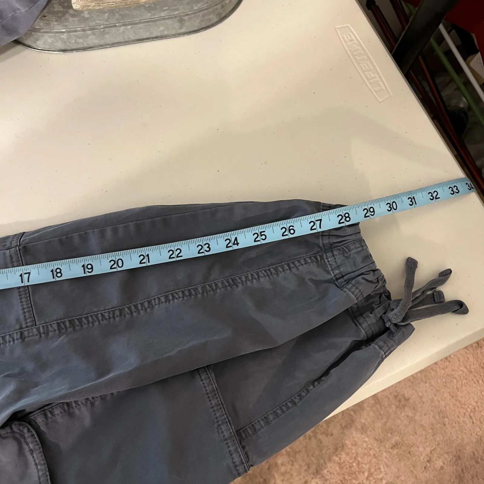 Abercrombie & Fitch Gray Garment Dyed Relaxed Fit Utility Cargo Pants Size XL - Image 9