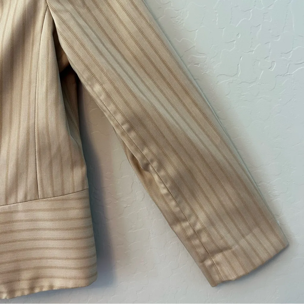 ⭐️Evan-Picone tan striped stretch blazer jacket with 4 button front size 12 - Image 8