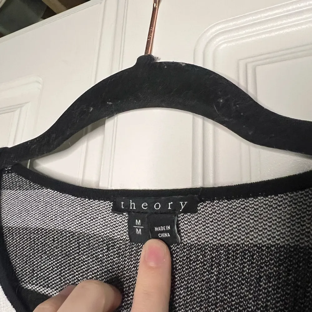 Theory  Striped Short Sleeve Sweater - Image 4