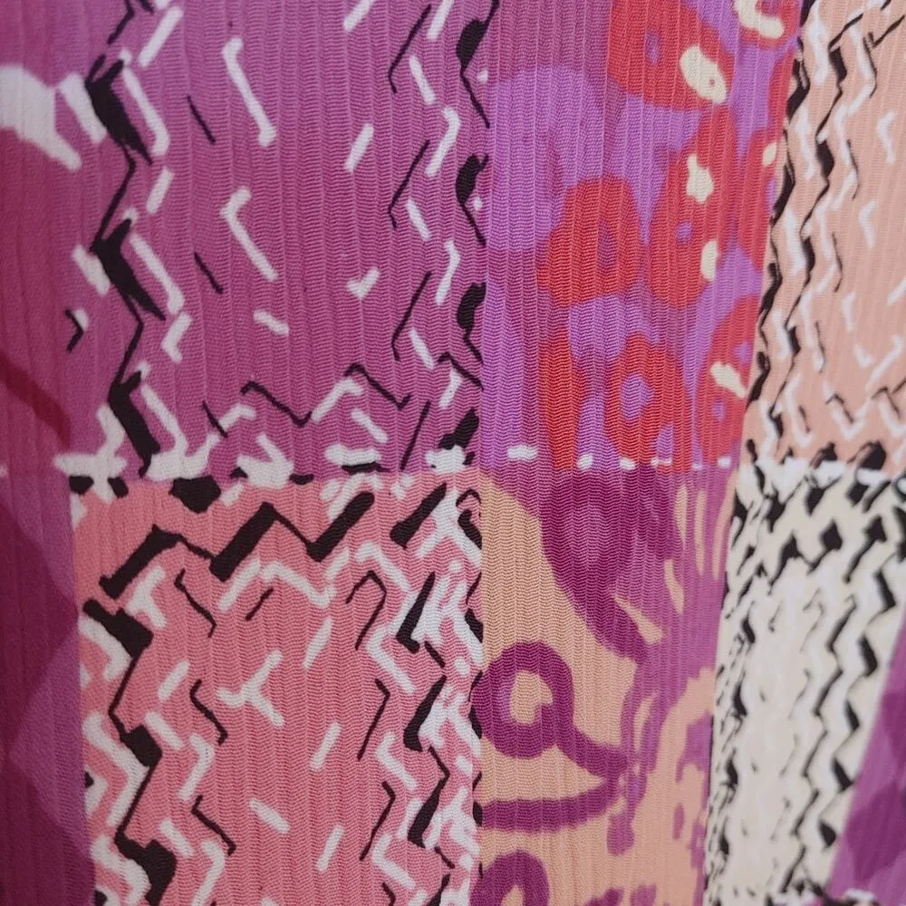 Allison Daley Size 16P Petite Button Up Purple Square Quarter Sleeve Retro - Image 4