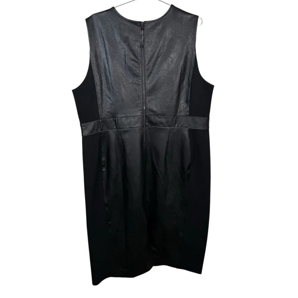 Spanx Black Faux Leather Sheath Dress - Image 3