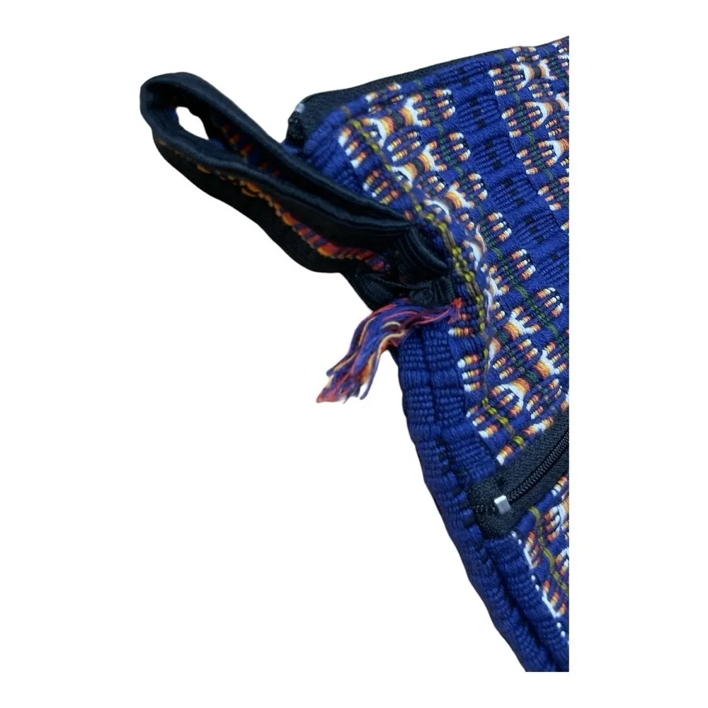 Woven multicolored Boho Crossbody Purse from Mexico Blue - Image 7